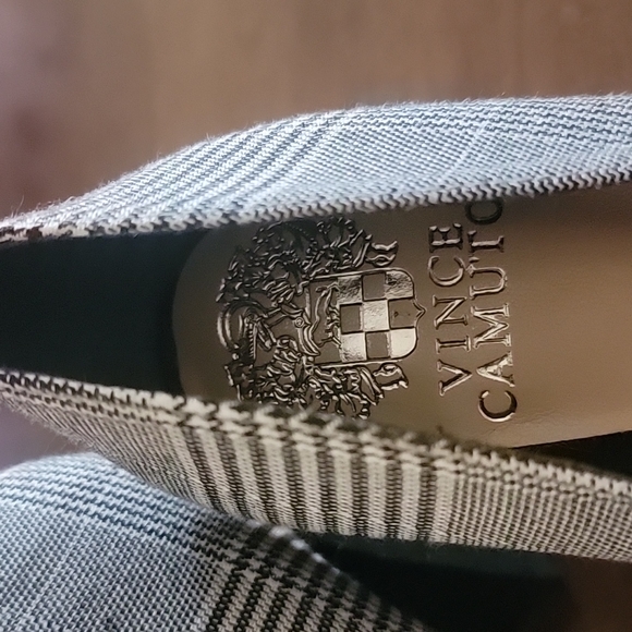 Vince Camuto Black and White Plaid Heels - Picture 5 of 5
